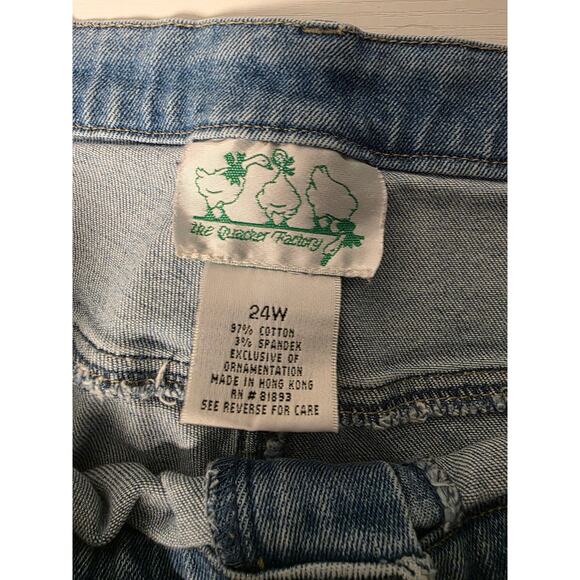 Quacker Factory Plus Size Halloween Candy Corn Straight  Jeans 24W Embroidered - Picture 3 of 6